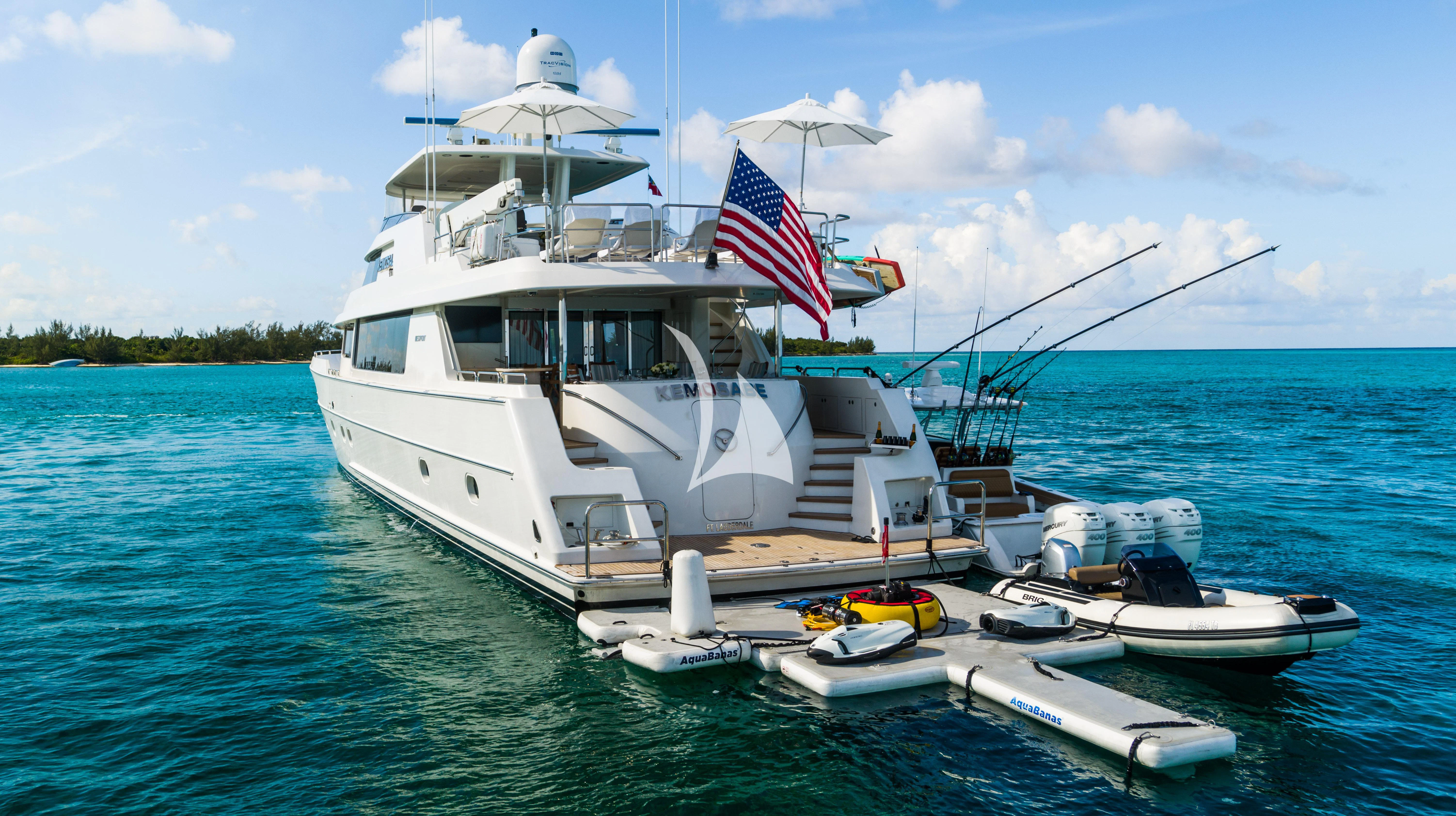 a boat on the water aboard KEMOSABE Yacht for Charter