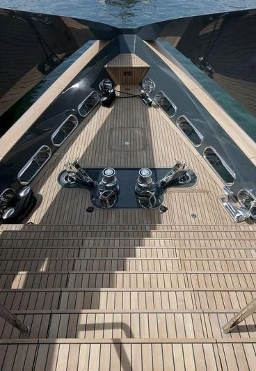 a group of metal objects on a wooden surface aboard OCEAN SAPPHIRE Yacht for Sale