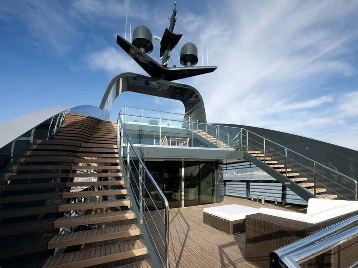a space shuttle on top of a ship aboard OCEAN SAPPHIRE Yacht for Sale