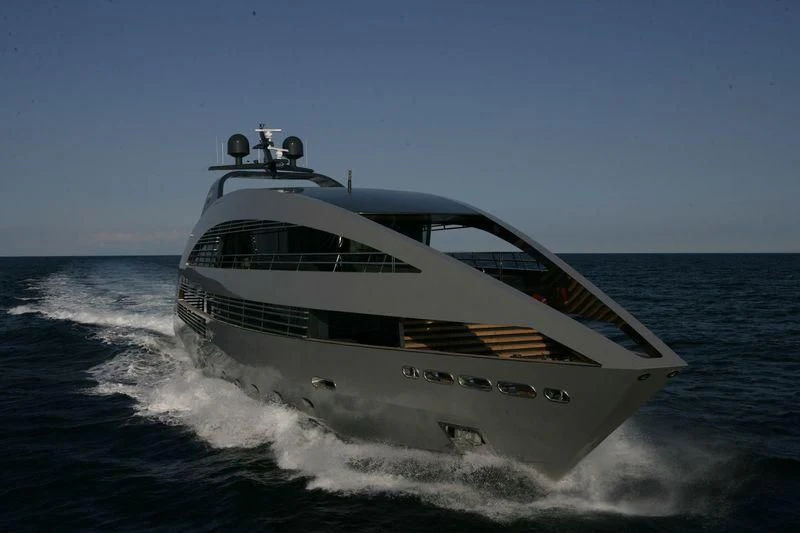 a white yacht on the water aboard OCEAN SAPPHIRE Yacht for Sale