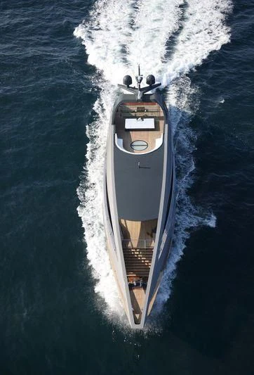 a rocket taking off from the water aboard OCEAN SAPPHIRE Yacht for Sale