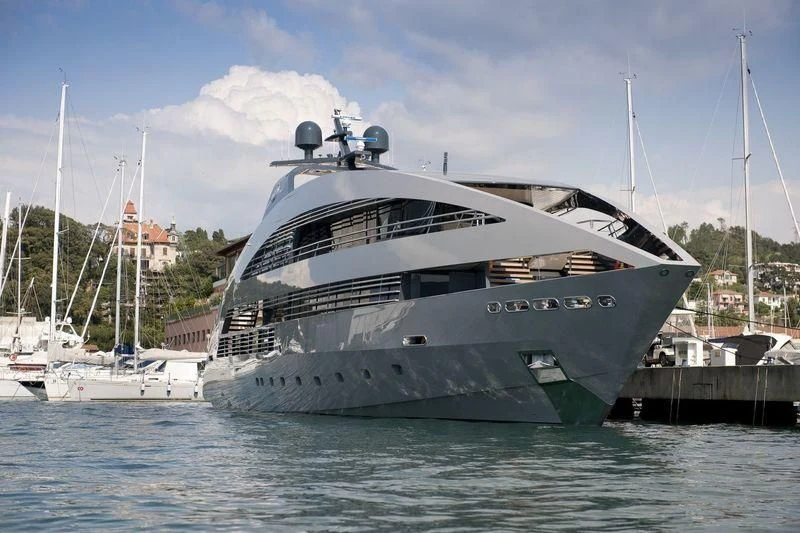 a large cruise ship docked aboard OCEAN SAPPHIRE Yacht for Sale