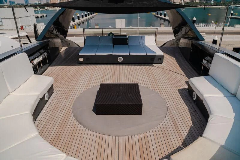 a deck with a pool and a deck aboard OCEAN SAPPHIRE Yacht for Sale