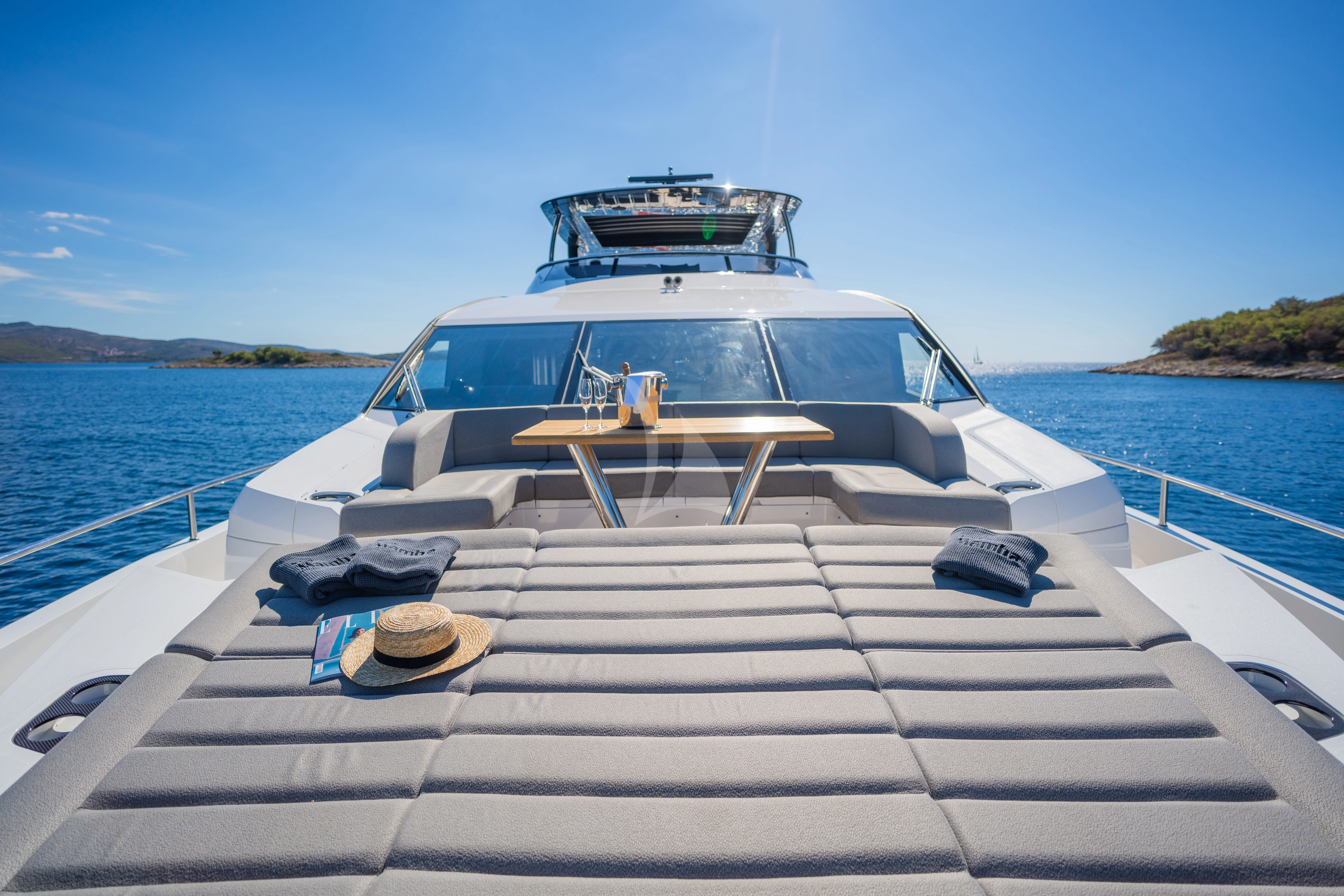 a boat on a boat aboard BLACK MAMBA Yacht for Charter