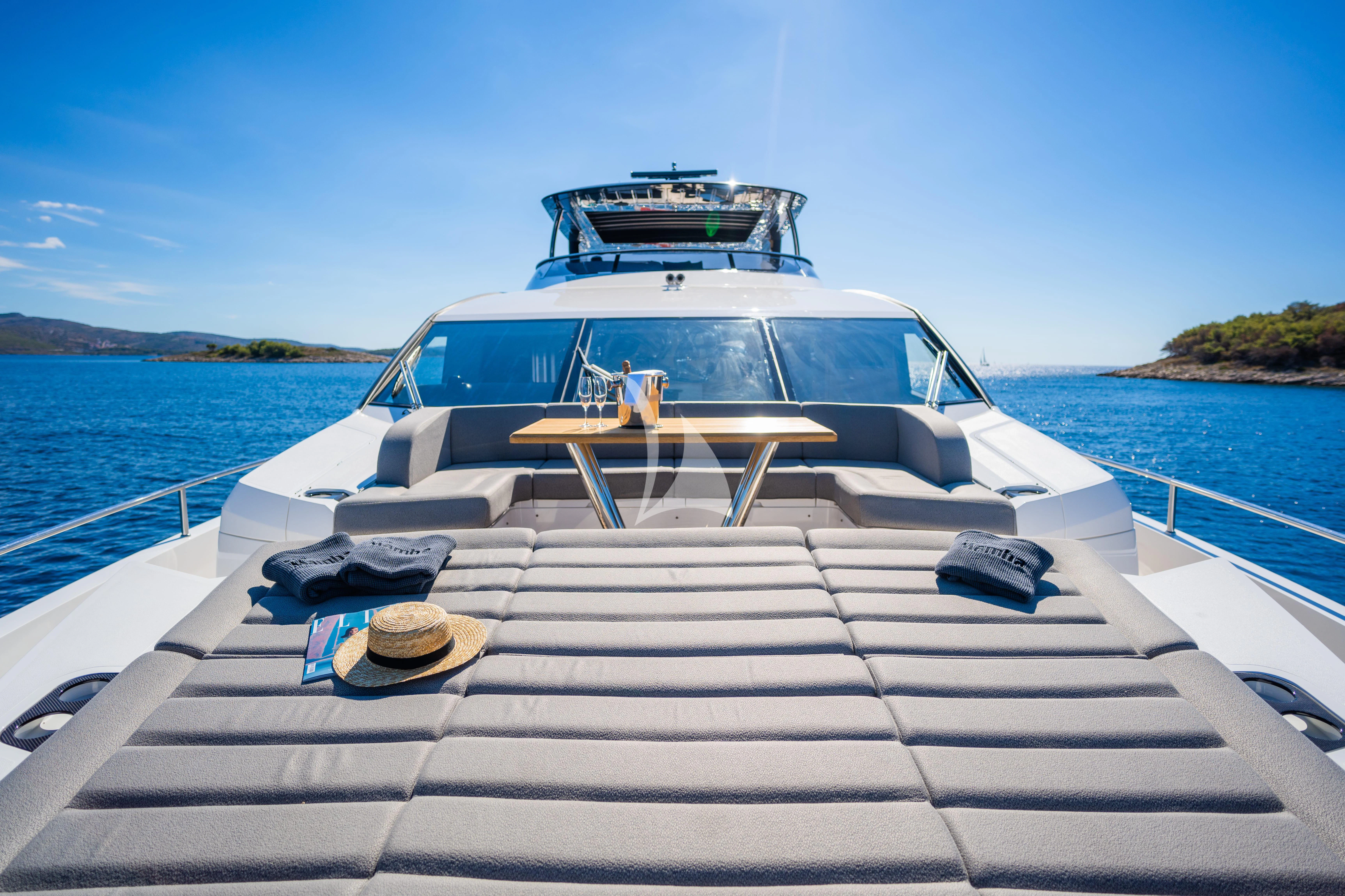 a boat on a boat aboard BLACK MAMBA Yacht for Charter
