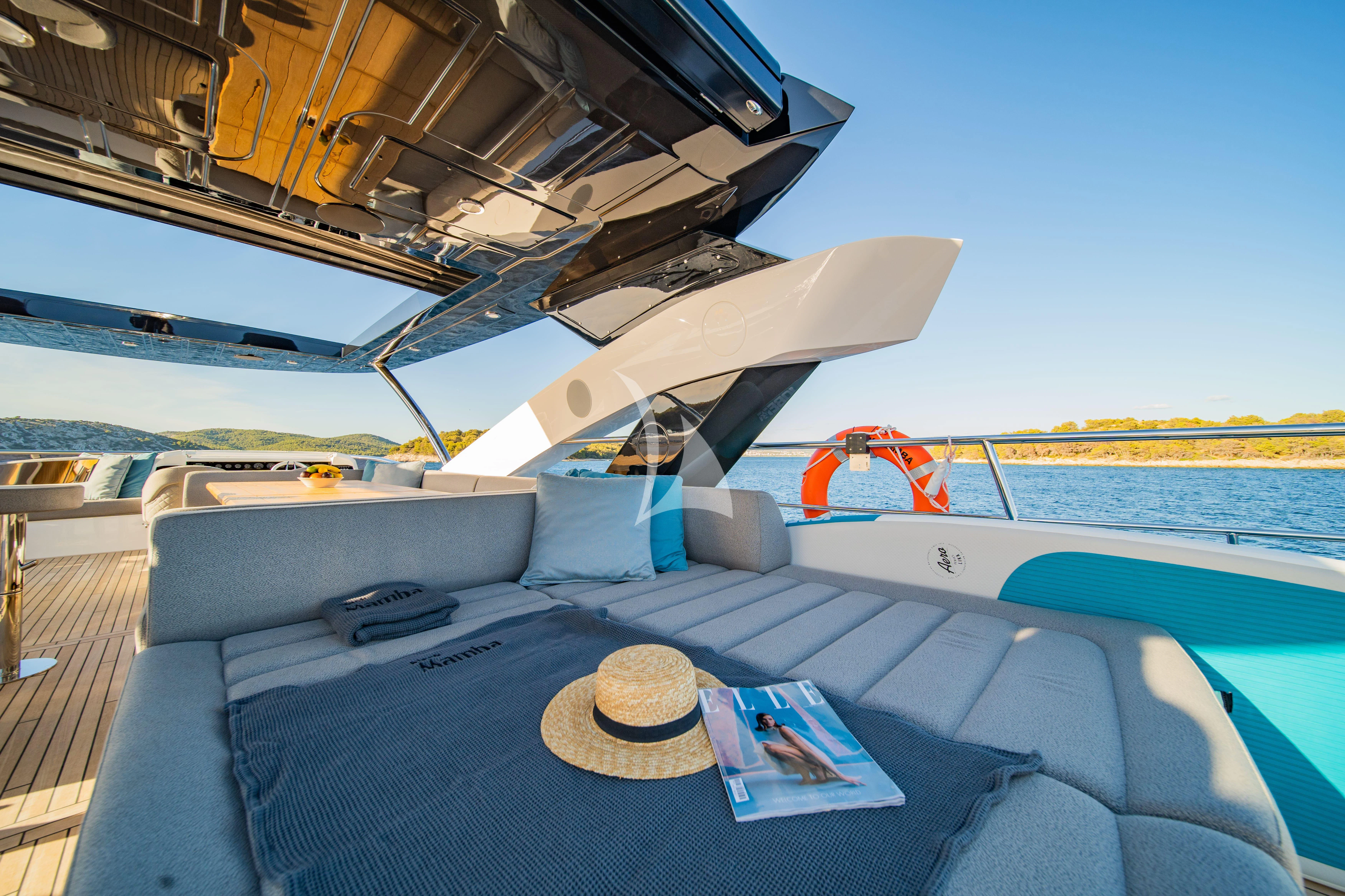 a boat on the water aboard BLACK MAMBA Yacht for Charter