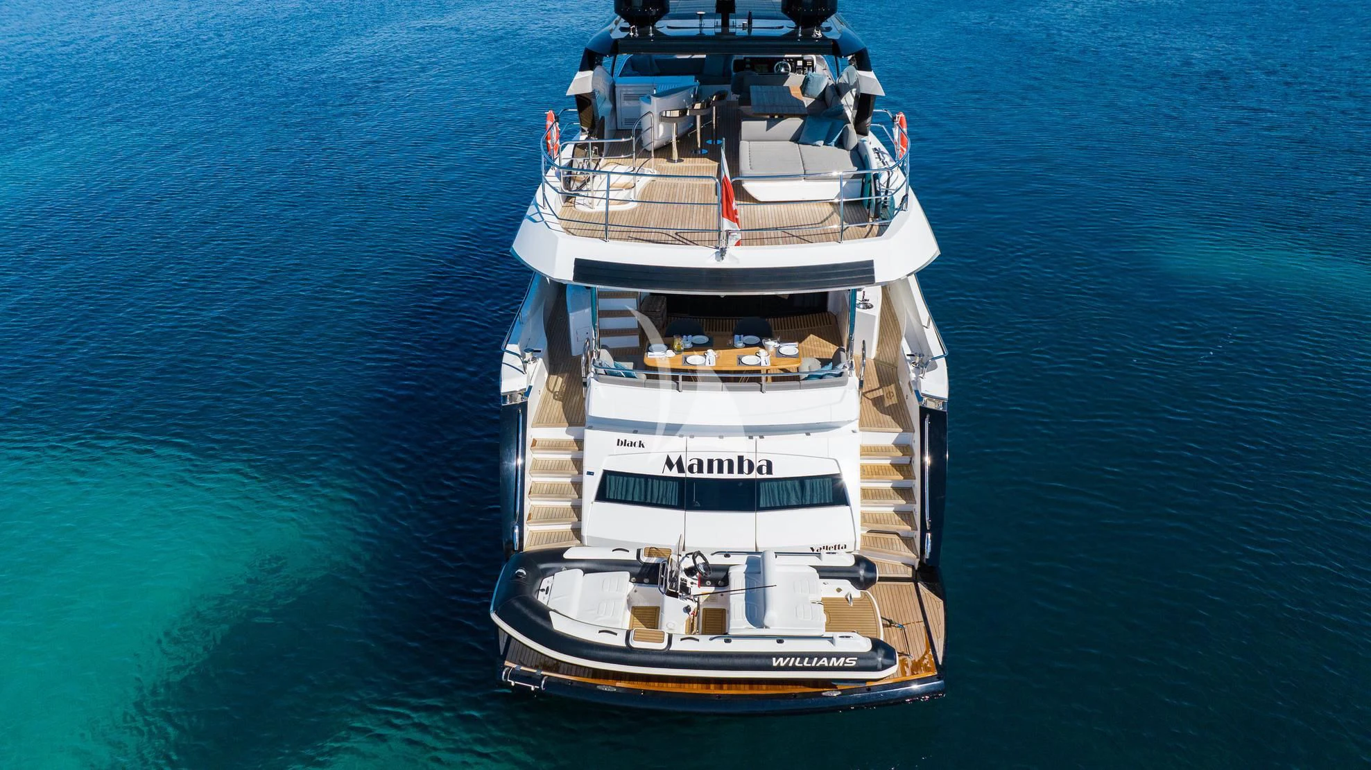 a ship in the water aboard BLACK MAMBA Yacht for Charter