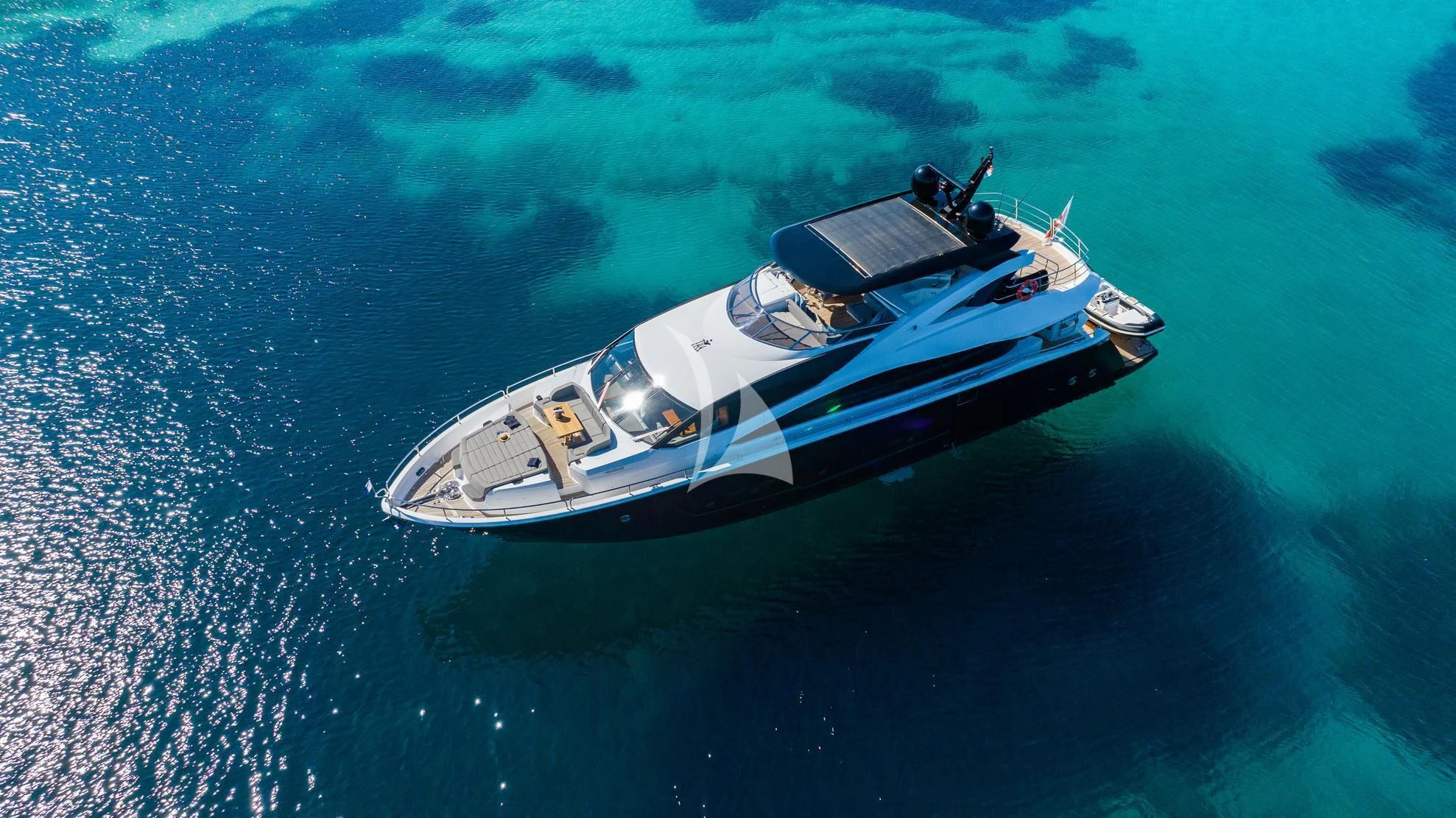 a boat in the water aboard BLACK MAMBA Yacht for Charter