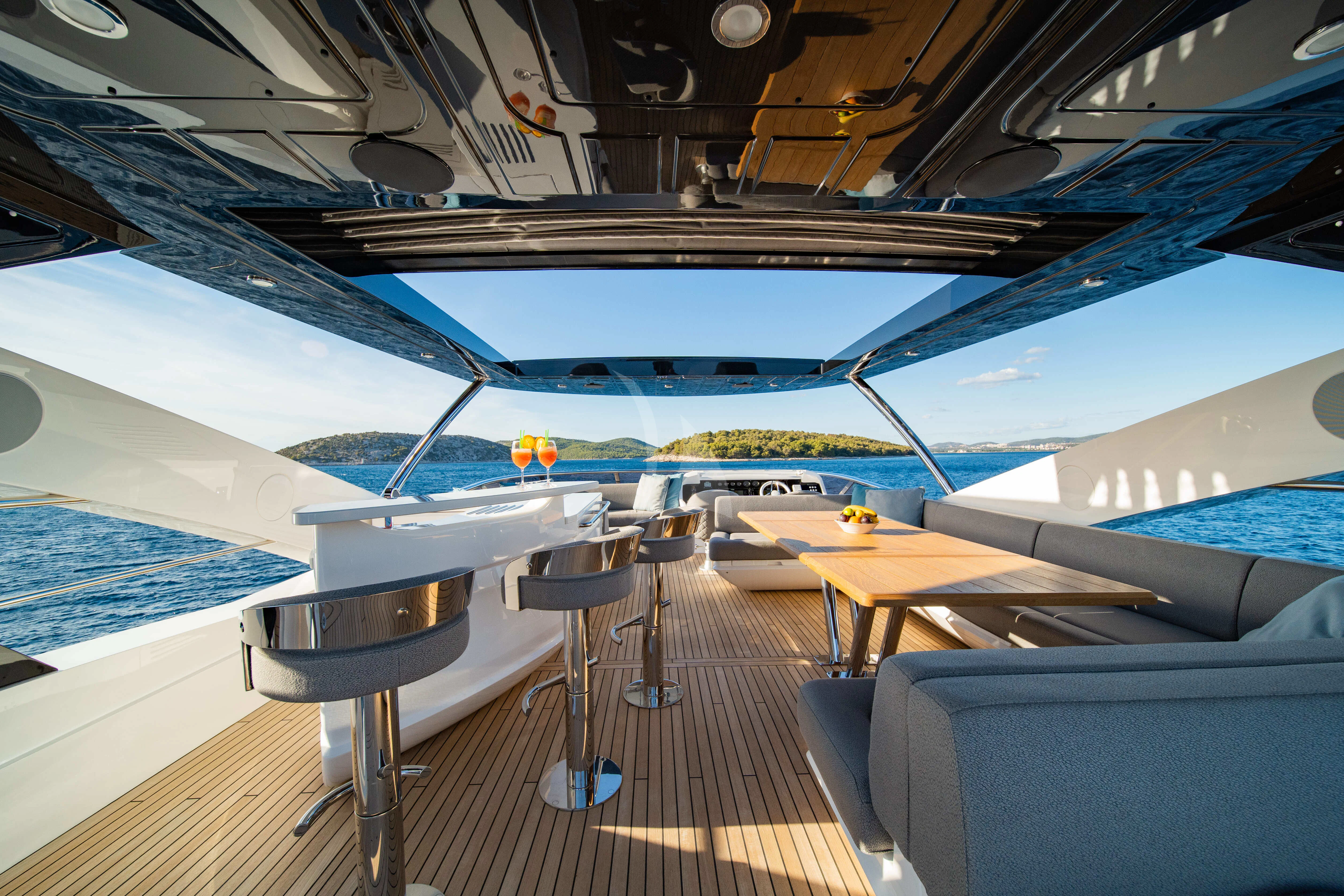 inside of a plane aboard BLACK MAMBA Yacht for Charter