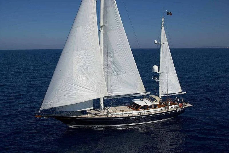 a sailboat on the water aboard ALME SOL Yacht for Sale