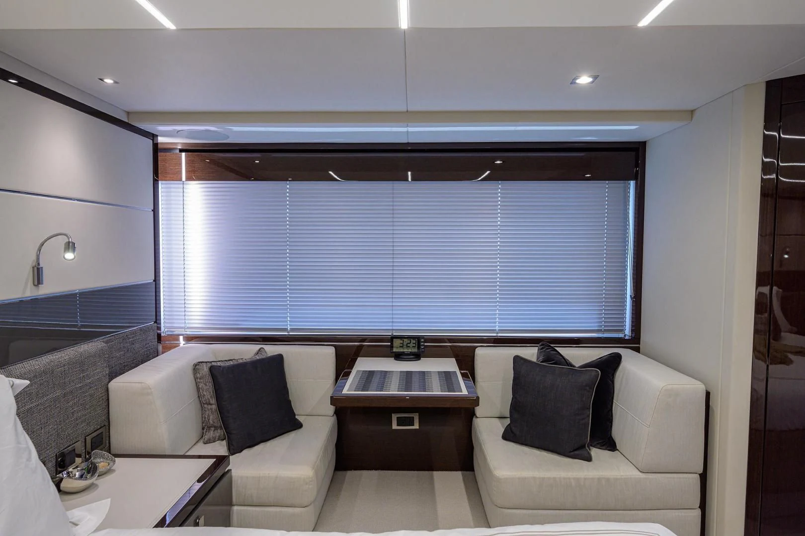 a room with a couch and a table aboard NIGHT STAR Yacht for Sale