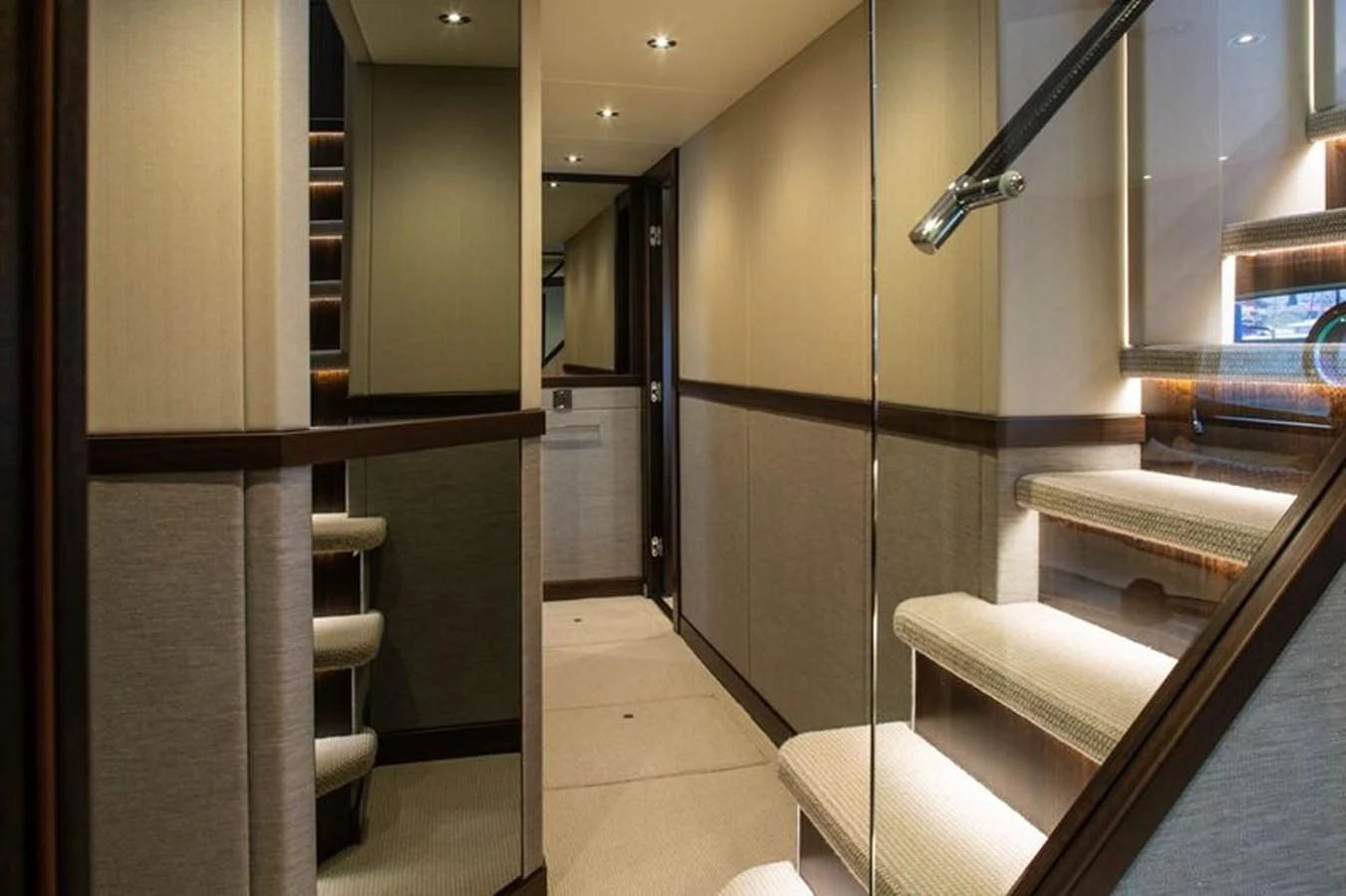 a bathroom with a shower unit aboard MR K IRISTON Yacht for Sale