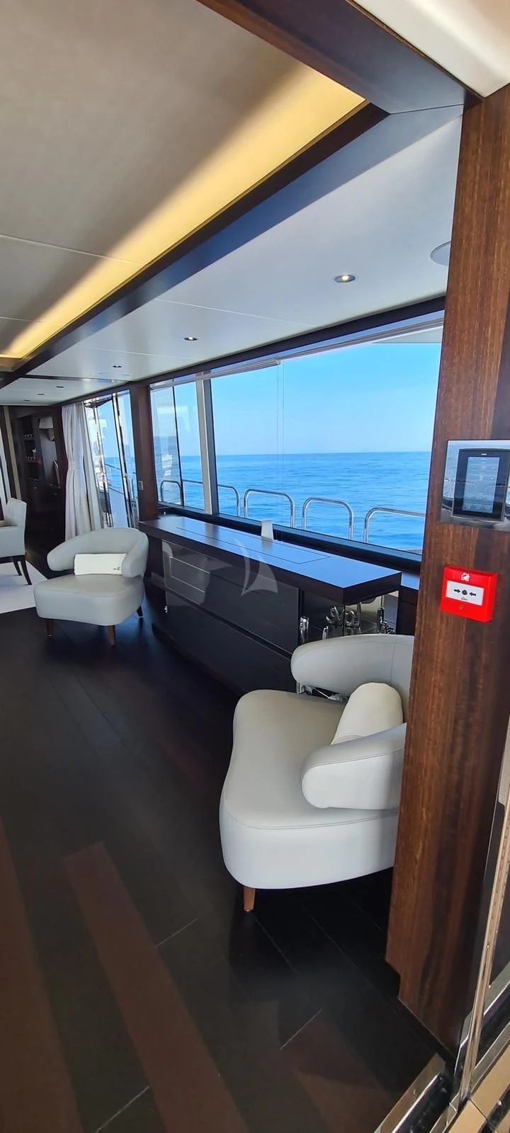 a room with a view of the ocean and the ocean aboard MR K IRISTON Yacht for Sale