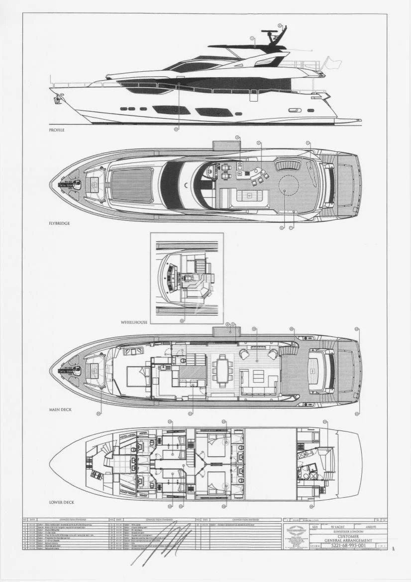 diagram, engineering drawing aboard MR K IRISTON Yacht for Sale
