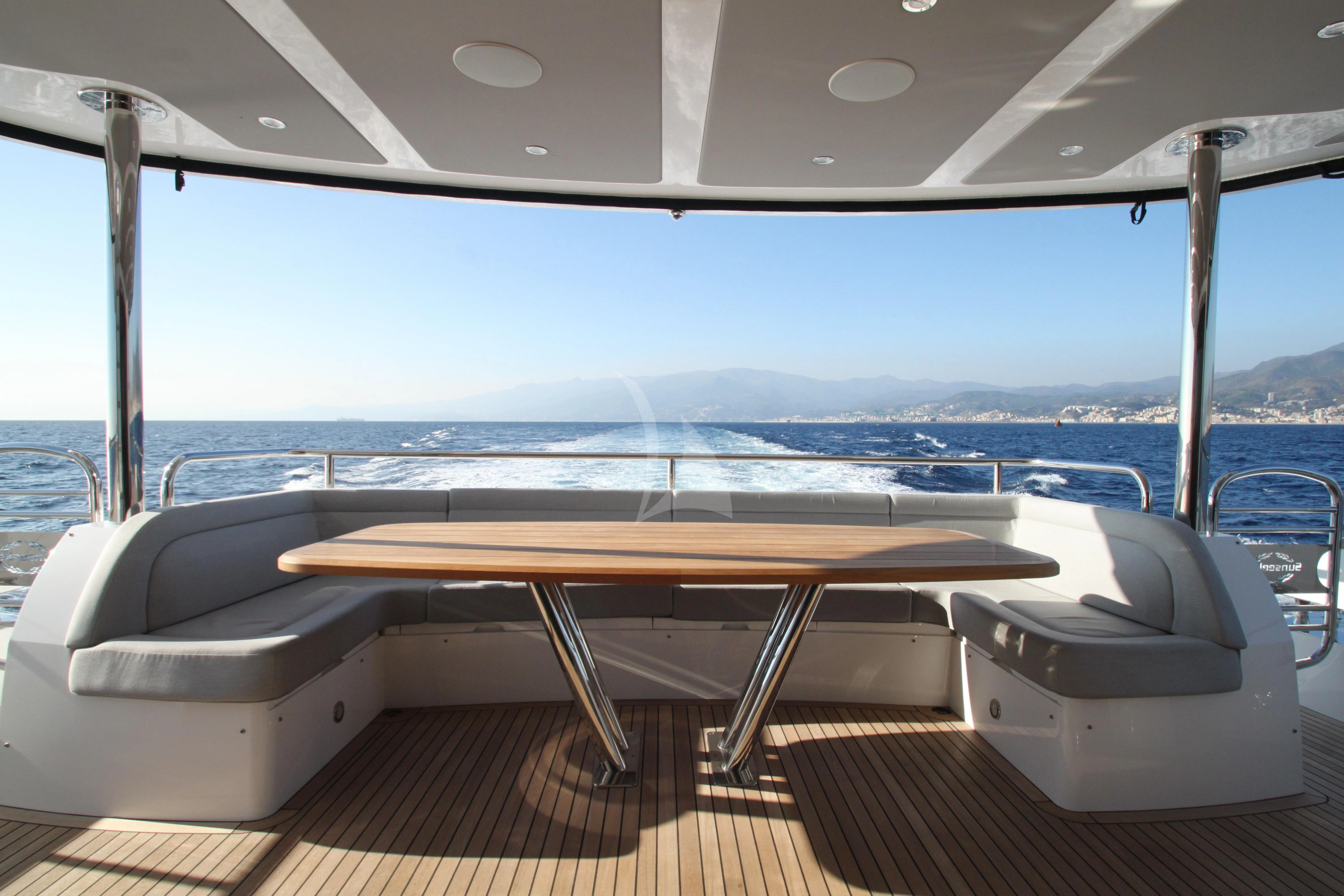a boat on a deck aboard MR K IRISTON Yacht for Sale