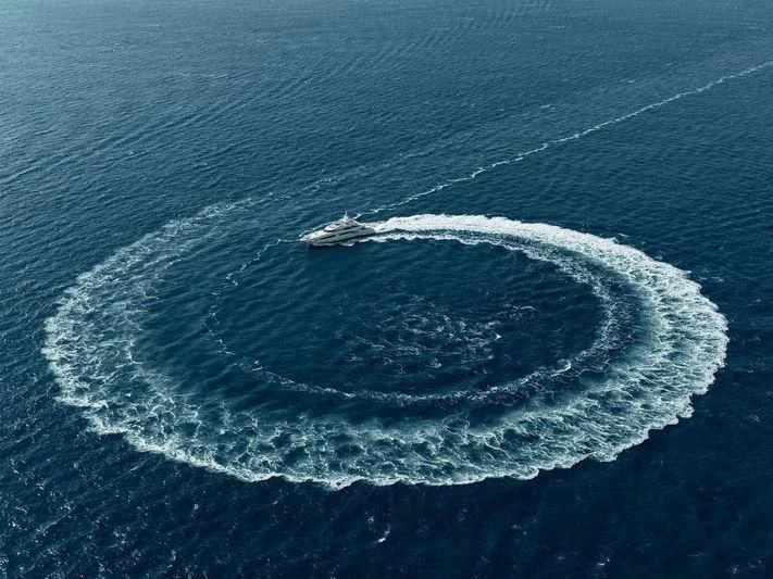 an aerial view of an island aboard DAISY D Yacht for Sale