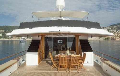 a boat on a body of water aboard ATLANTIC ENDEAVOUR Yacht for Charter