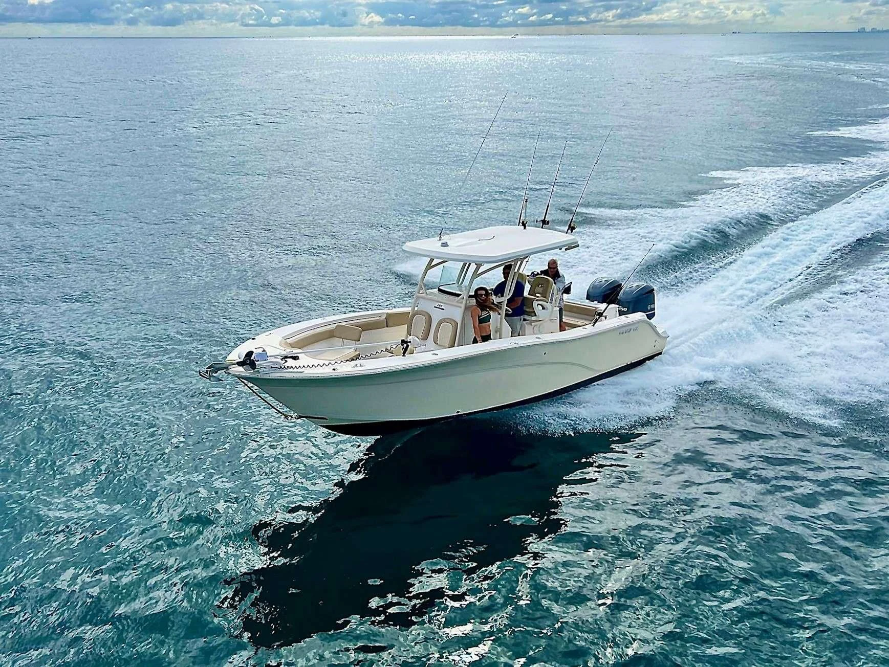 a boat in the water aboard SLIPAWAY Yacht for Sale
