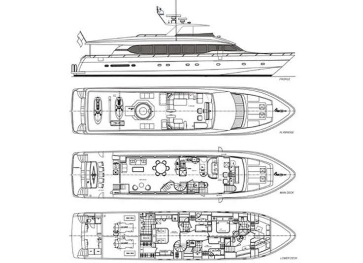 diagram, engineering drawing aboard SLIPAWAY Yacht for Sale