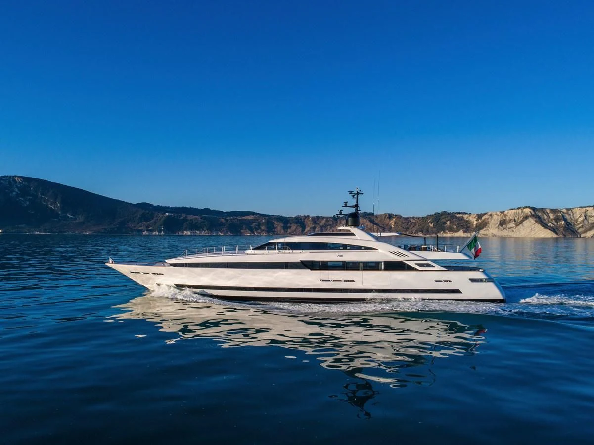 a boat in the water aboard AGORA III Yacht for Sale