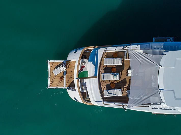 a boat on the water aboard AGORA III Yacht for Sale