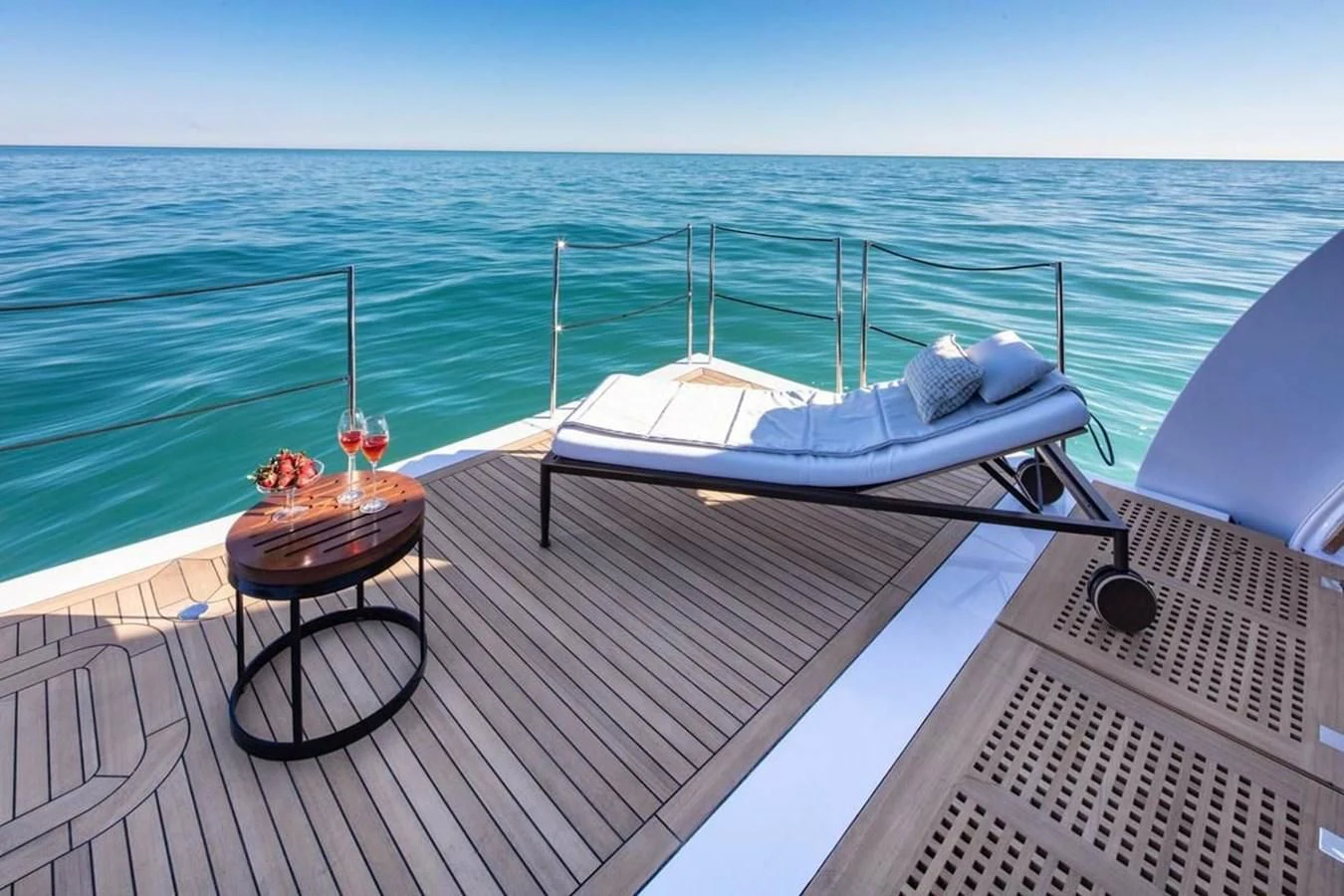 a boat on a deck aboard AGORA III Yacht for Sale