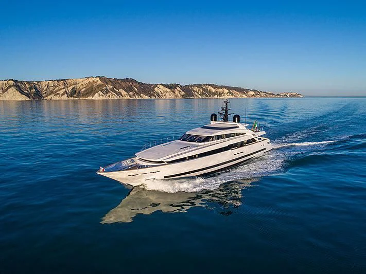 a boat on the water aboard AGORA III Yacht for Sale