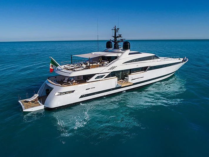 a boat in the water aboard AGORA III Yacht for Sale
