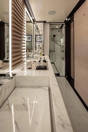 a bathroom with a large tub aboard AGORA III Yacht for Sale