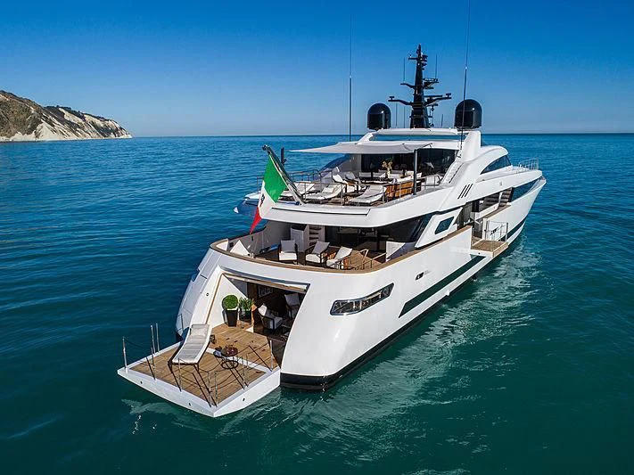 a boat in the water aboard AGORA III Yacht for Sale