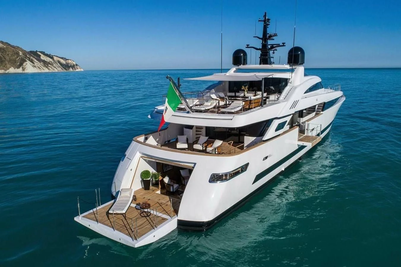 a boat in the water aboard AGORA III Yacht for Sale