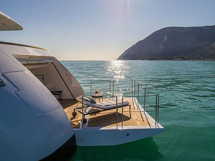 a boat on the water aboard AGORA III Yacht for Sale