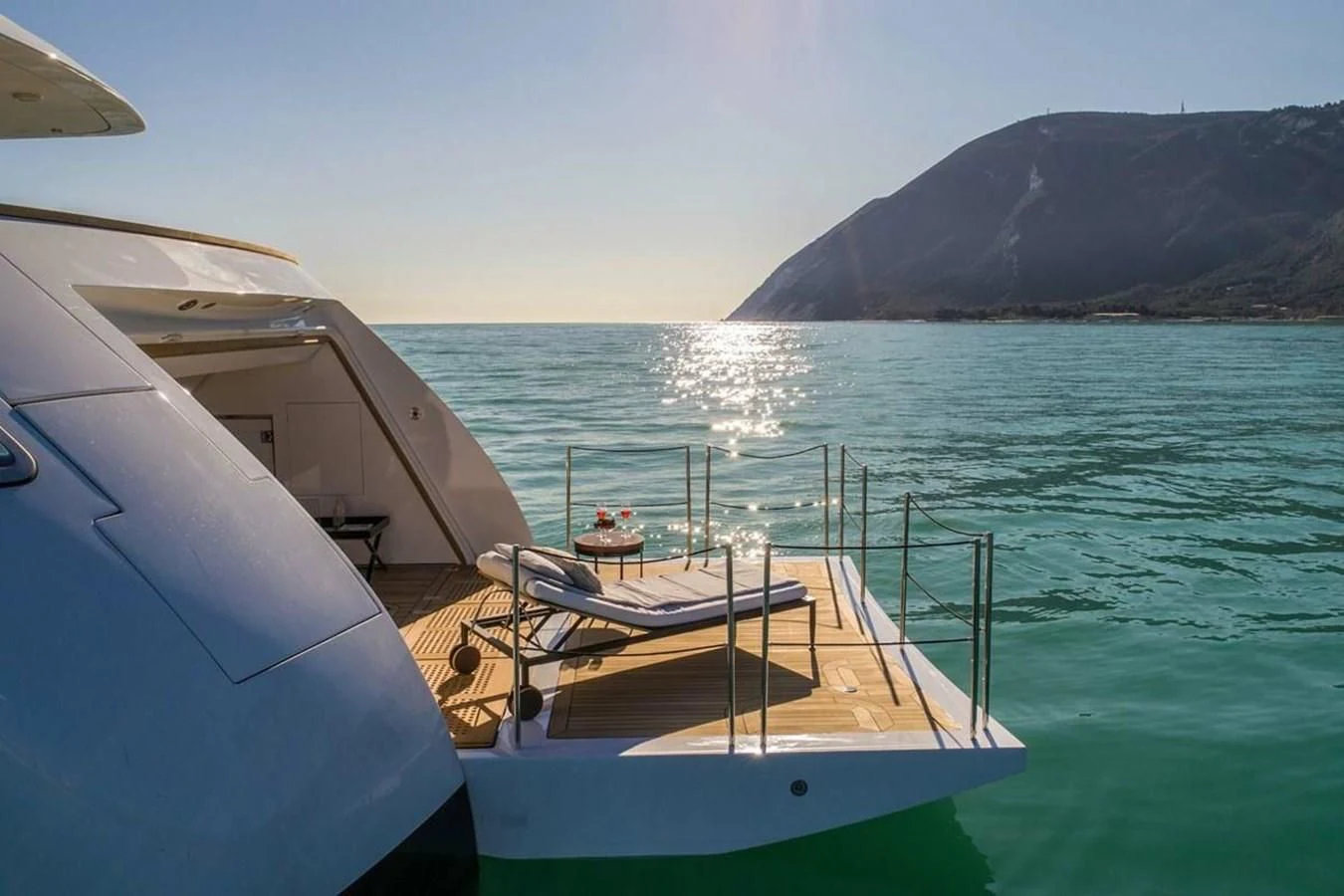 a boat on the water aboard AGORA III Yacht for Sale