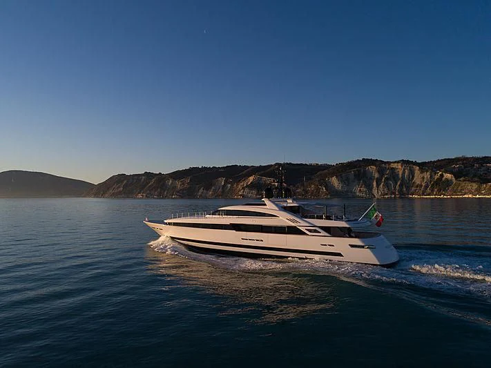a boat on the water aboard AGORA III Yacht for Sale