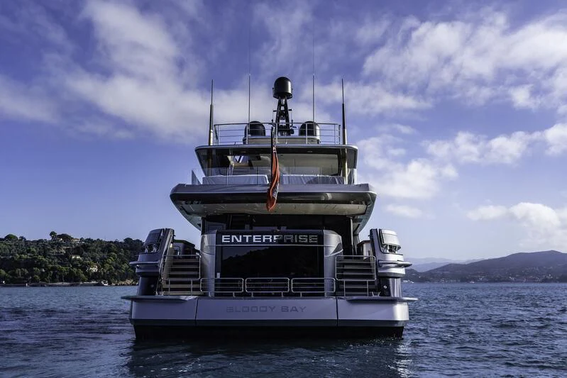 a boat on the water aboard ENTERPRISE Yacht for Charter
