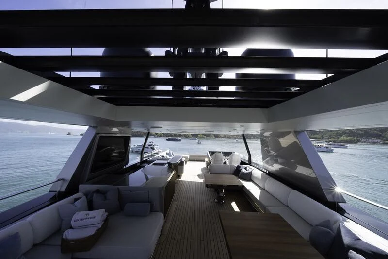 a boat on the water aboard ENTERPRISE Yacht for Charter
