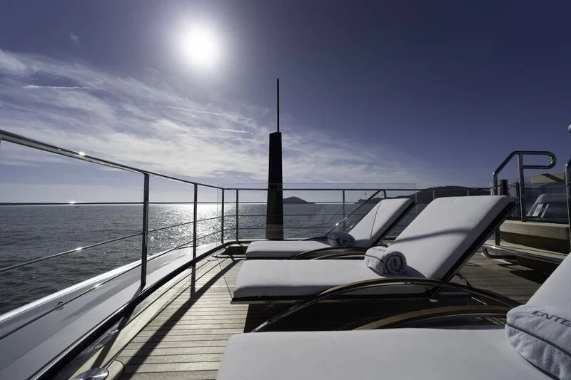 a boat on the water aboard ENTERPRISE Yacht for Charter