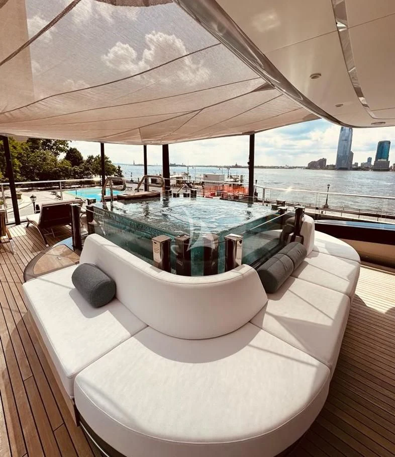 a pool on a deck aboard ENTERPRISE Yacht for Charter