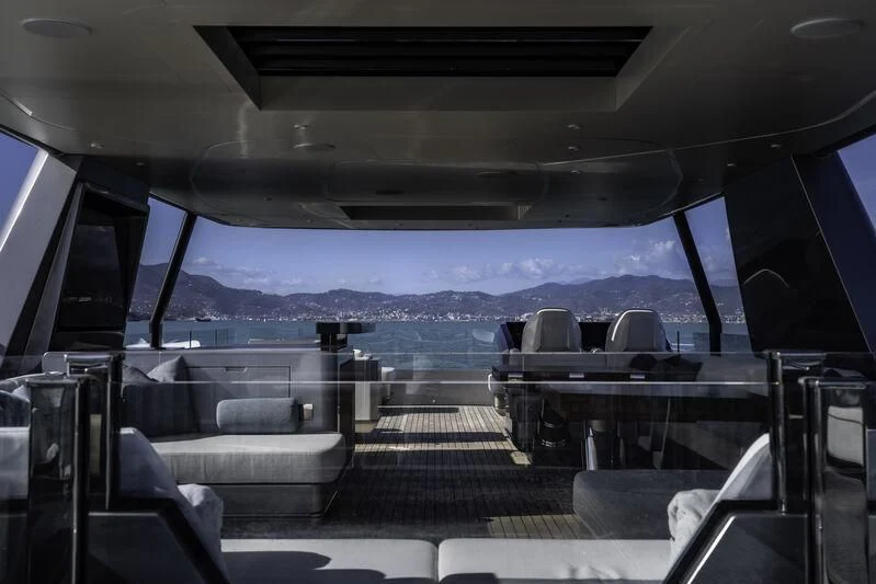 a view of the ocean from the deck of a boat aboard ENTERPRISE Yacht for Charter