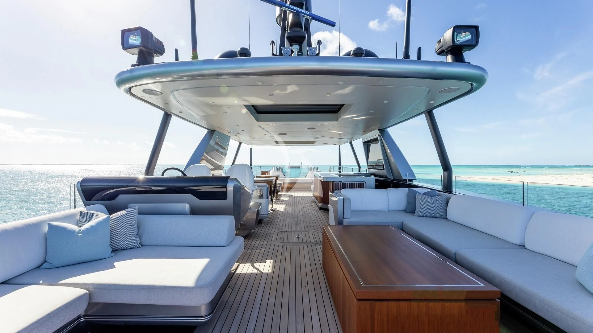 a boat on a body of water aboard ENTERPRISE Yacht for Charter