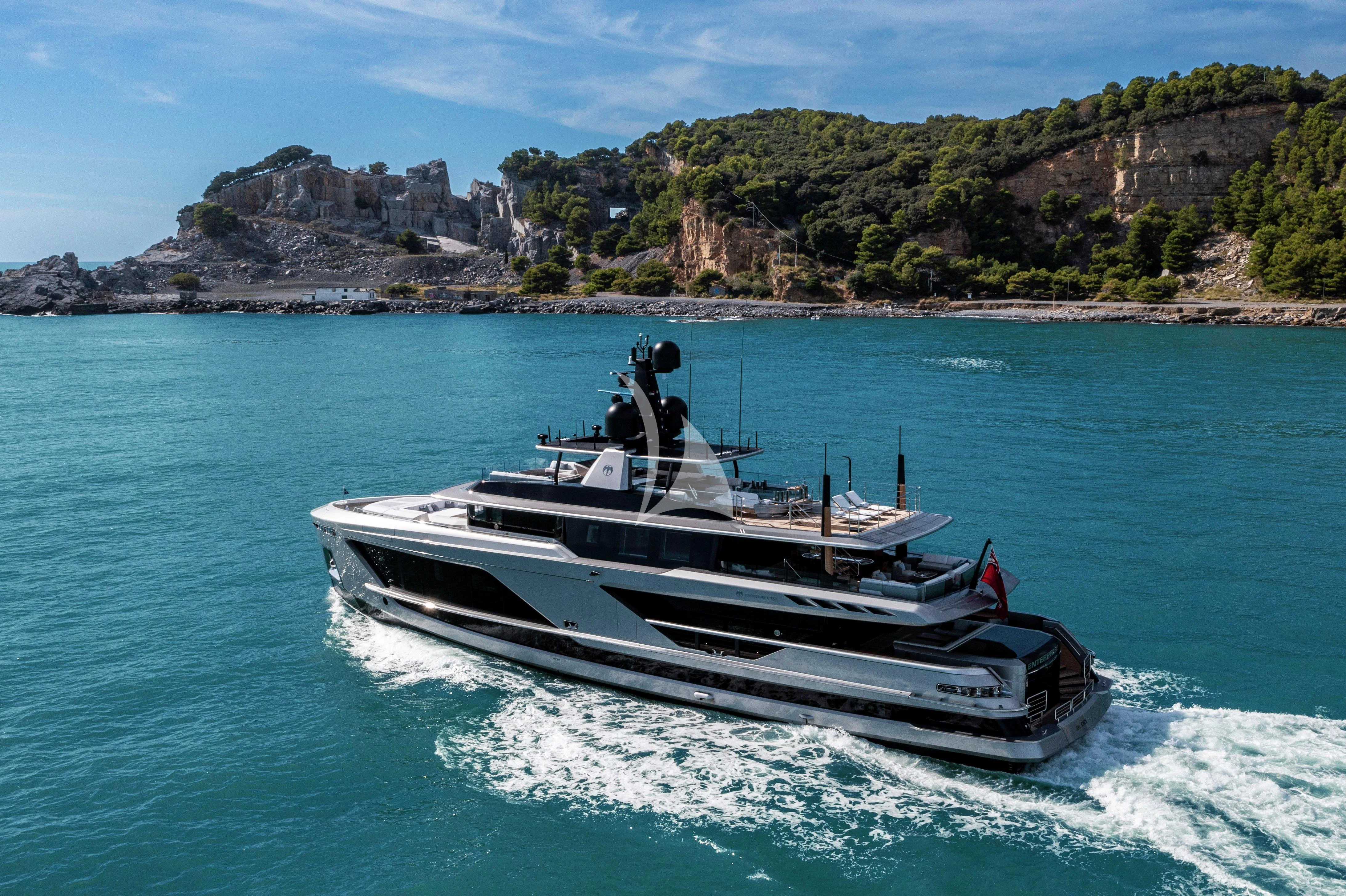 a boat on the water aboard ENTERPRISE Yacht for Charter