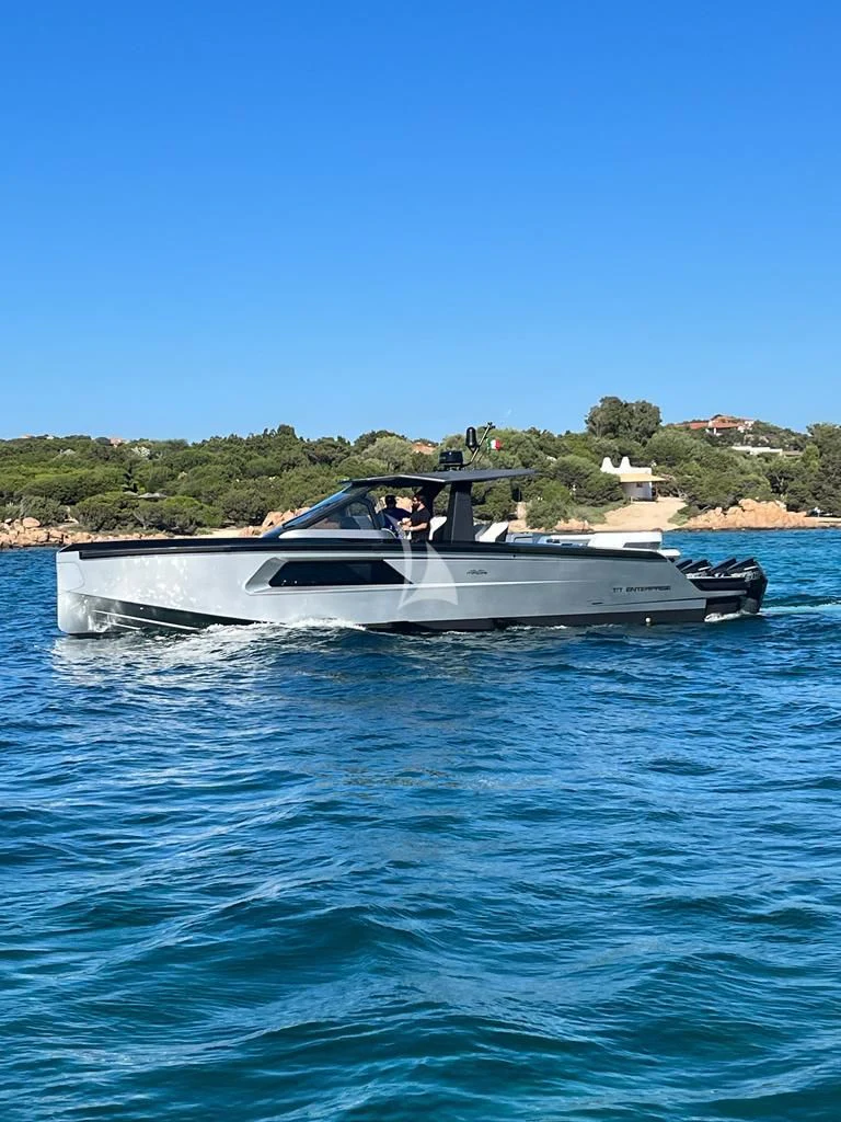 a boat on the water aboard ENTERPRISE Yacht for Charter