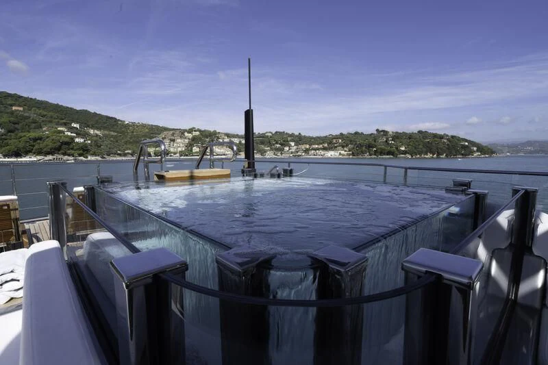 a large metal structure on a boat aboard ENTERPRISE Yacht for Charter