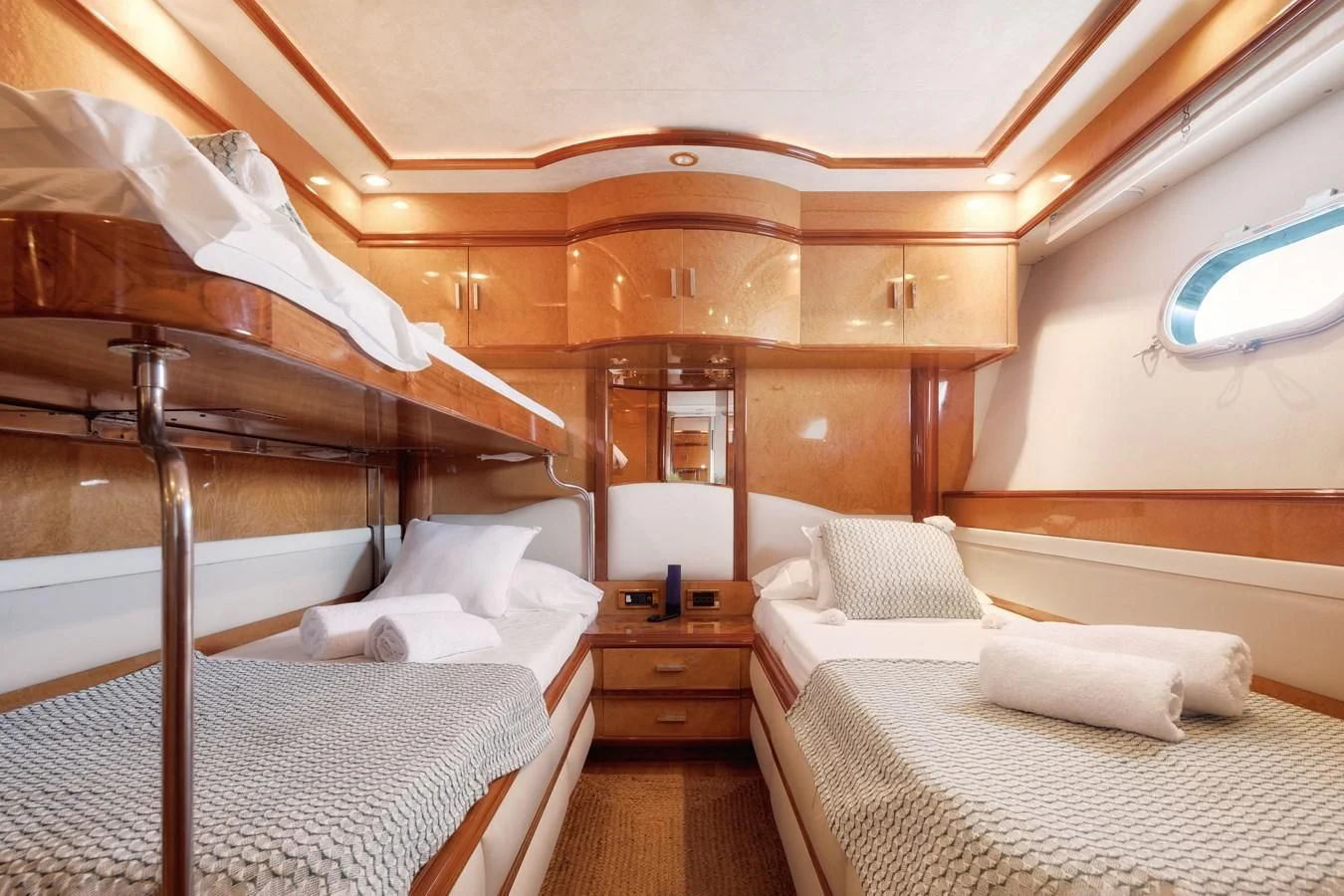 a room with bunk beds aboard NEPHENTA PRIMERO Yacht for Sale