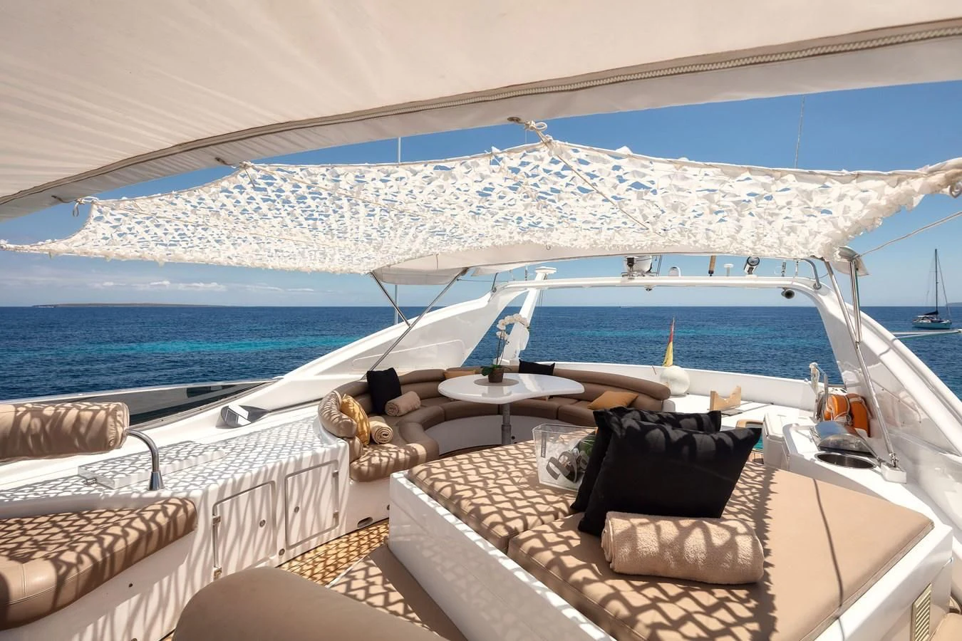 a boat with a large white umbrella aboard NEPHENTA PRIMERO Yacht for Sale