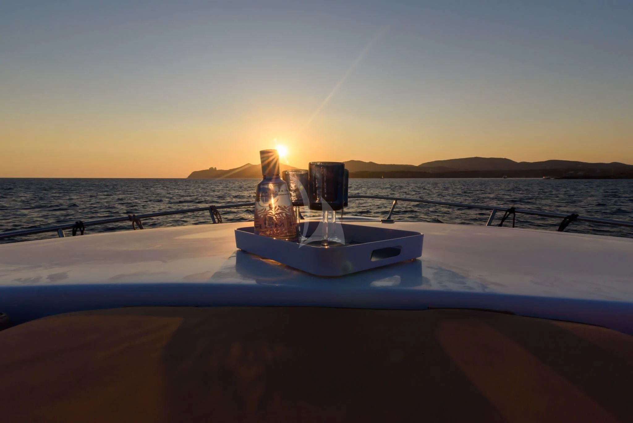 a large glass bottle on a boat aboard NEPHENTA PRIMERO Yacht for Sale