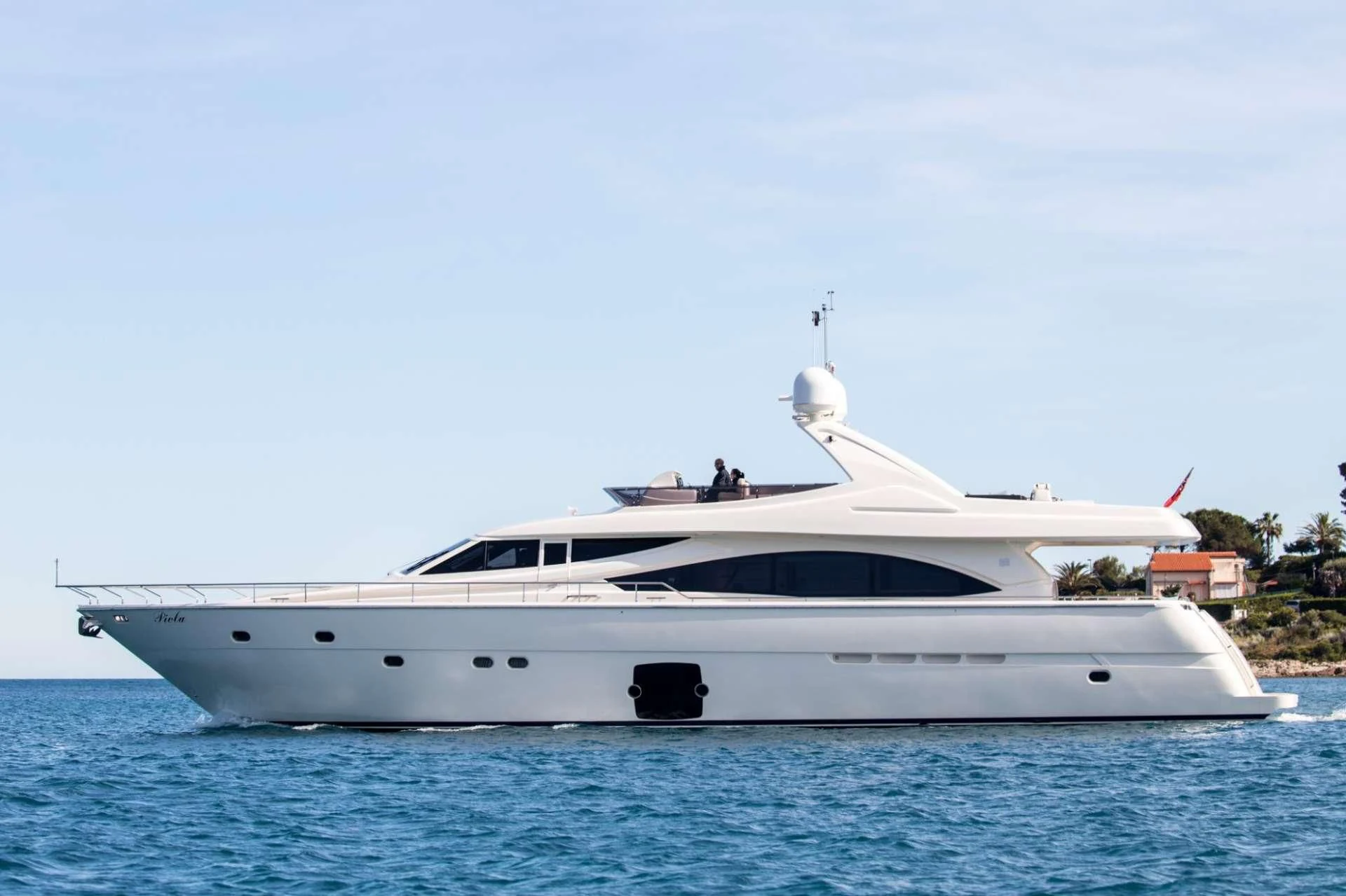 a white yacht in the water aboard PIOLA Yacht for Sale