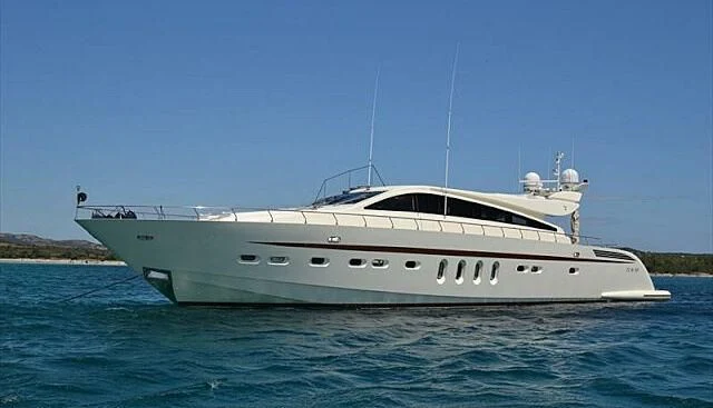 a white yacht on the water aboard MAR DI GIAVA Yacht for Sale
