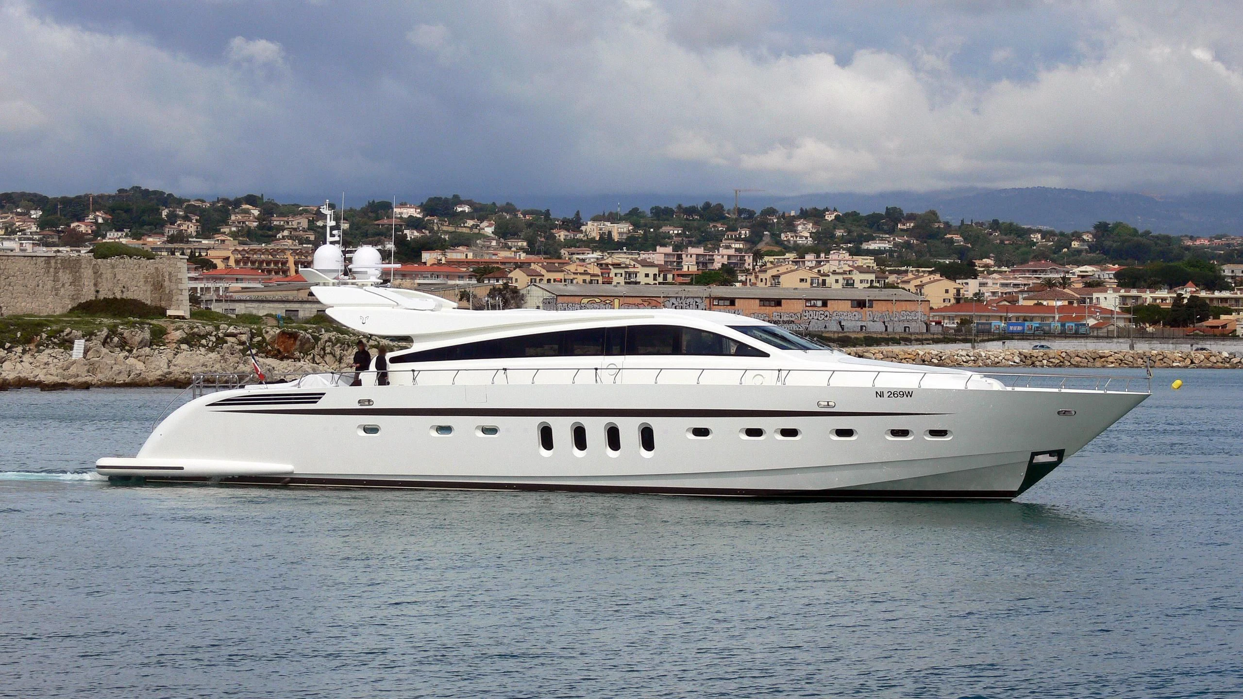 a white yacht in the water aboard MAR DI GIAVA Yacht for Sale