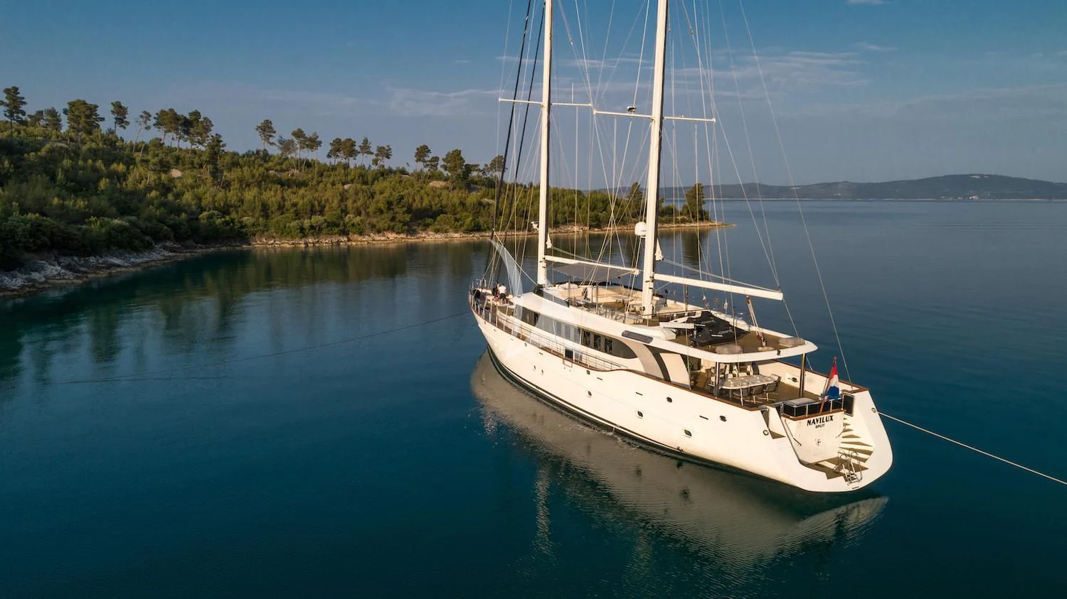 a boat on the water aboard NAVILUX Yacht for Sale